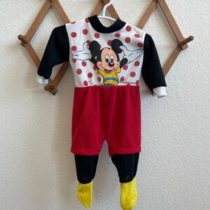 Vintage Baby Mickey Footed Romper Outfit (NB-14lbs) Newborn Disney by Jog Togs